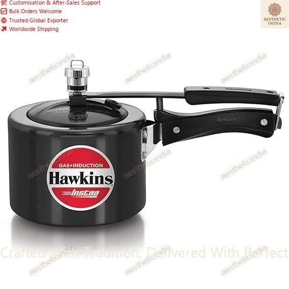 Hawkins 2 Litre Instaa Pressure Cooker, Induction Cooker, Tall Body Black Cooker