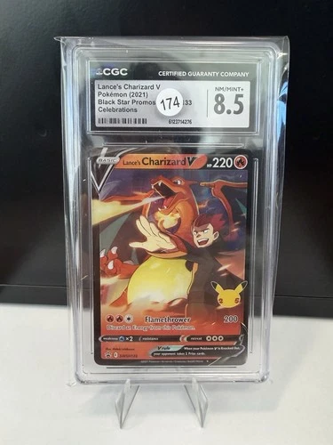 Pokemon TCG Lance's Charizard V Black Star Promo SWSH133 Celebrations CGC 8.5