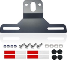 Trailer License Plate Holder Bracket - Stainless Steel Metal Car Color: Black