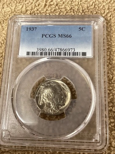 1937 Buffalo 5c PCGS MS66. Free Shipping. (6973)
