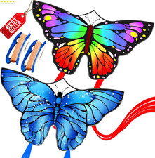 Butterfly Kite 55"x28" Easy Fly Single Line w/ 300Ft String for Kids Adults - US