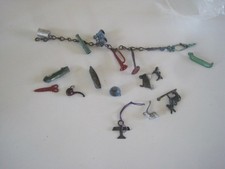Cracker Jack Metal Chain W/ Charms Bracelet Extras Celluloid Metal
