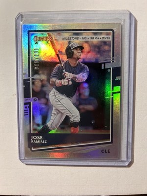 2020 Panini Donruss - Jose Ramirez #158 Milestone Stat Line /100