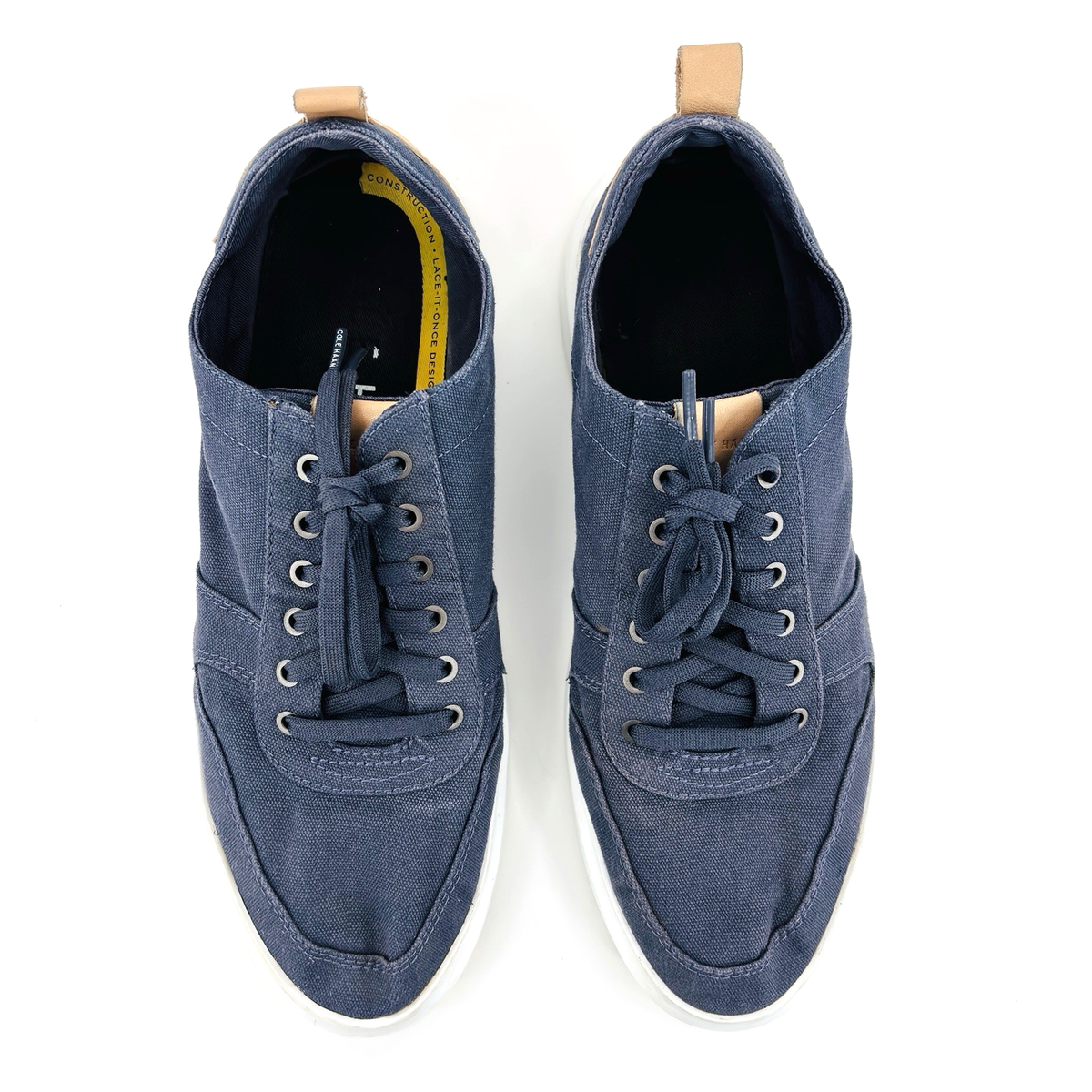 Mens 11 M Cole Haan GrandPro Rally Court Sneakers Blue Canvas