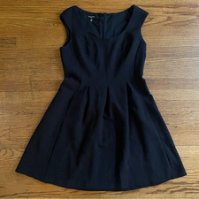 Nine West Minimalist Whimsigoth Elegant Black Sleeveless Pleated Mini Dress 14