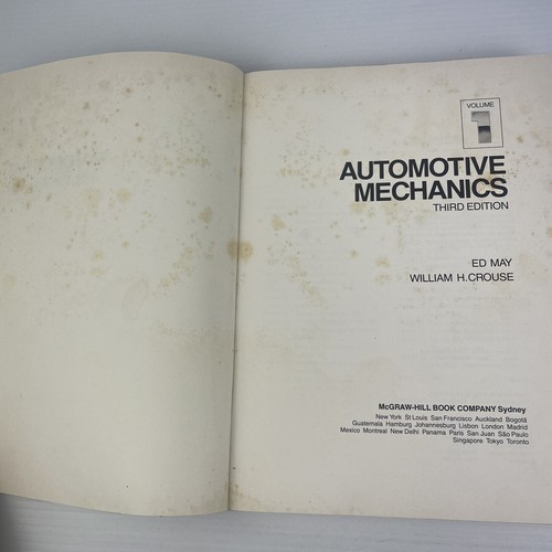 AUTOMOTIVE MECHANICS Book VOLUME 1 THIRD EDITION by William H. Crouse & Ed May - Picture 7 of 21