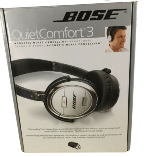 Bose QuietComfort 3 QC3 Acoustic Noise Cancelling On-ear Headphones Headset  Silv