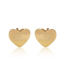 Minimalist  Cute Fine Finish Gold Plated Heart Shaped Stud Earrings For Girls