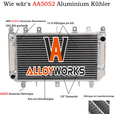 2 Reihe Aluminium Kühler Motorkühler Für Kawasaki Z1000A ZR1000A 2003-06 2005