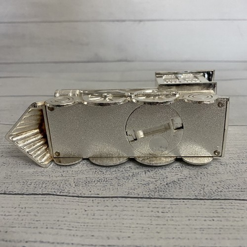Silverplate Train Engine Bank by Elegant Baby 6" across Shower Gift - Picture 7 of 10