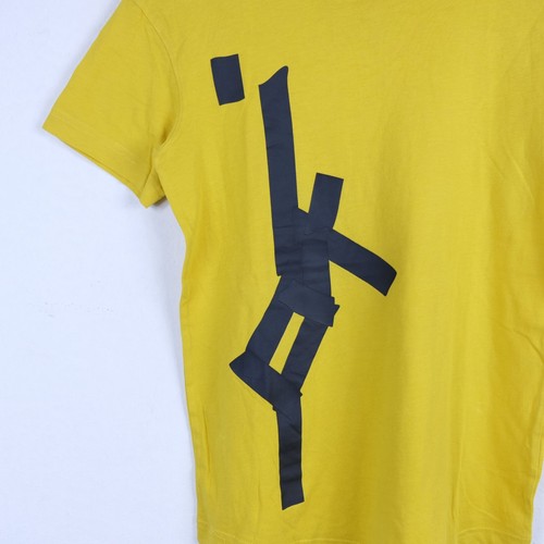 Maglia Adidas Taglia S Uomo Logo Comodo Cotone Pratico Tinta Unita Giallo Man - Foto 2 di 3