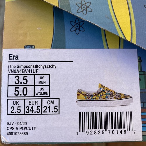 Vans x the Simpsons Authentic Era JUCKENDE KRATZIGE Schuhe Turnschuhe Damen Größe 5 NEU - Bild 12 von 12