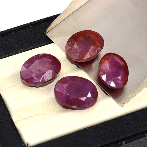 4 Pcs Natural African Ruby Untreated 14.7mm-15.7mm Oval Cut Loose Gemstones Lot - Picture 6 of 17