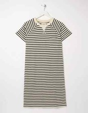 EX FAT FACE LADIES STRIPE SWEAT DRESS IVORY NEW (ref 120) SALE
