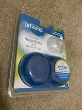 Dr. Brown  s Nipple Shields  Sterlizer Case Size 1 Up to 24 mm Stretch Fit NEW