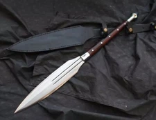 Custom Handmade Carbon Steel Blade Survival Spear Sword Hunting Spear+ L/Sheath
