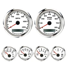W PRO 6 Gauge Set 85mm GPS Speedometer 120 MPH Waterproof Car Marine Boat Truck