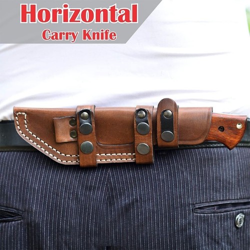 Hunting Knife Fivtan Horizontal Bushcraft Knife, Scout Carry Knife with Sheath A - Picture 9 of 9