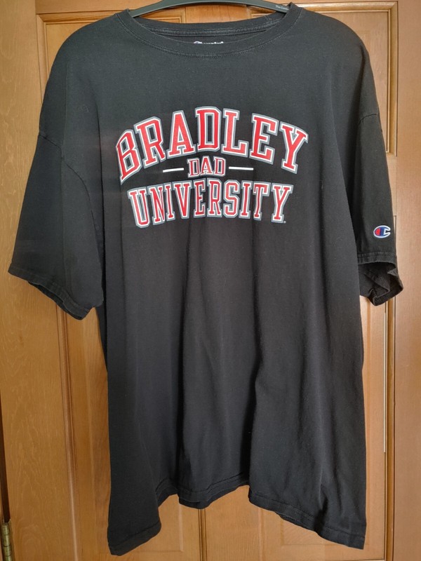 Bradley University DAD Champion Authentic 2XL T-Shirt - Black