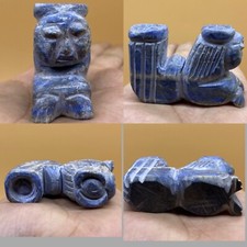 Wonderful 1st century Roman Ancient Lapis lazuli stone carved Rhyton amulet