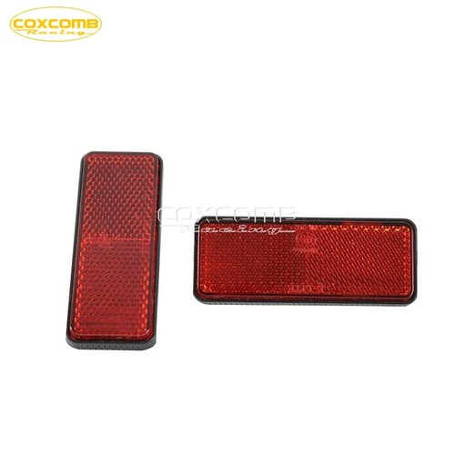 Universal For Dirt Bike Motorcycle Red Reflector Stick On Number Plate 2 Pieces - Picture 6 of 9