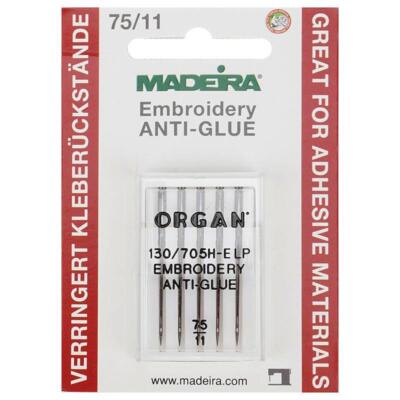 Madeira Organ Sticknadeln Anti-Glue 75/130/705 H-ELP wenn Sie Klebevlies verwend