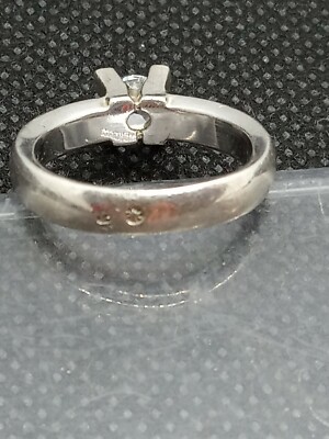 BAGUE SOLITAIRE surélevée Argent MASSIF 2gr TAILLE 53 54 N°504 silver ring