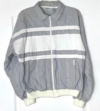 CHRISTIAN DIOR Monsieur Textured Seersucker Stripe Zip Sport Bomber Jacket M CD
