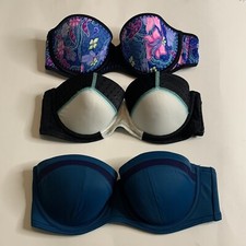 NEW VICTORIA'S SECRET THE FLIRT 34C BANDEAU BIKINI TOP Set Of 3