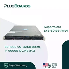 New 1U X11SSH-LN4F 4 Bay 3.5" Server 3.40GHz 4-Core 32GB DDR4 1x 960GB NVME M.2