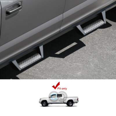 Fits 05-23 Toyota Tacoma Double/Crew Cab Matte Black Hoop Drop Step Side Bars v2