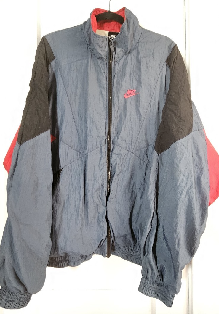 Vtg NIKE embroidery logo colorblock jacket full zip full lined men