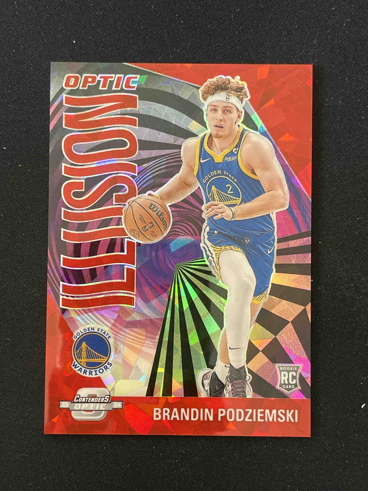 Brandin Podziemski 2023-24 Contenders Optic Illusion Red Ice 073/175 RC #25