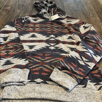 Rue 21 Cozy Blue Southwest Print Hoodie Size S 