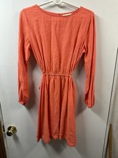 Universal Thread Women’s Small Long Sleeve Mini Dress Orange Open Sides