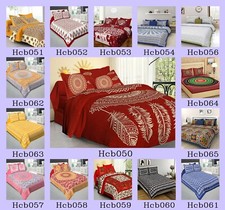 Neuf Design Indien Multi Imprimé Double Lit Drap Avec 2 Oreiller Coque 90x108
