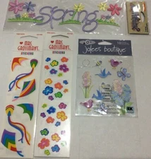 Spring Fun Birds scrapbooking sticker set Scrap Booking Kite flowers