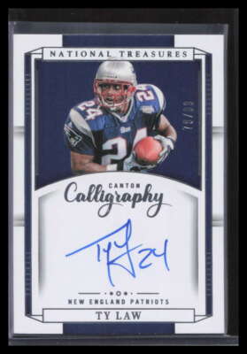 2023 Panini National Treasures Canton Calligraphy 10 Ty Law Auto 79/99