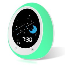 Kids Alarm Clock Toddler Sleep Training Clock with Sun  Moon Sound Machine N...