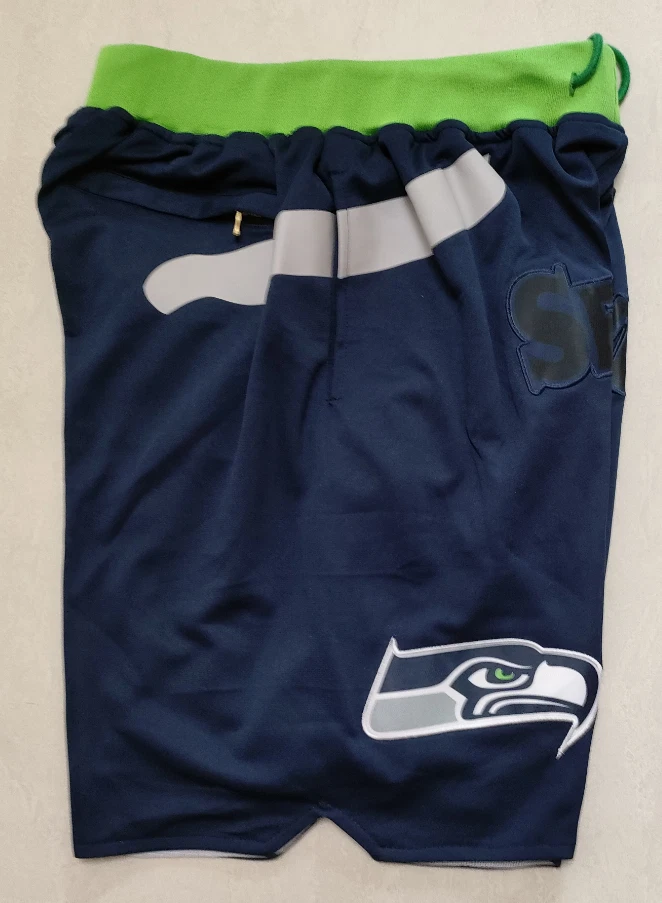 Hip for Seattle Football Pockets stitched football Basketball Shorts Size:S-3XL