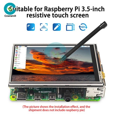 3.5 Inch Touch Screen 125MHz SPI LCD Display Fan for Raspberry Pi 4B/3B/Zero W.