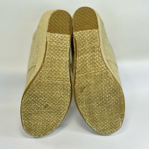 TOMS TAN DESERT WEDGE CANVAS ESPADRILLE LACE UP BOOTIES WMNS SIZE 9 M 301212 - 第 5/9 張圖片