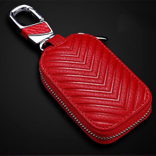 1Pc Red Car Key Holder Key Chain Remote Case Bag Ring Purse Gift