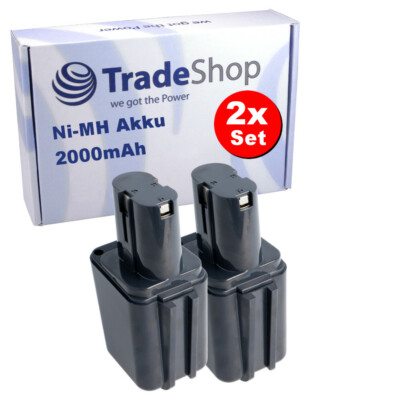 2x Ni-MH Knolle Akku 9,6V 2000mAh für Bosch 9,6V Geräte - ersetzt 2 607 300 002