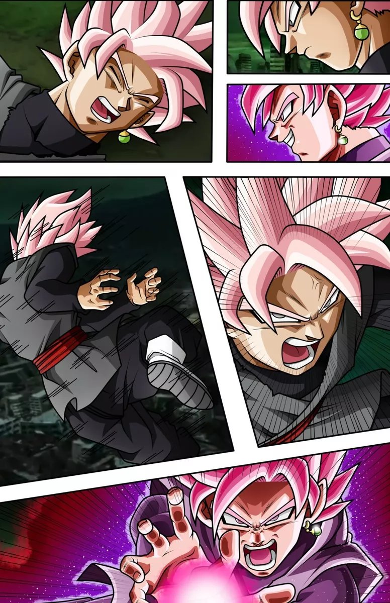 Dragon Ball Super Poster Goku Black SuperSJ Rose 12inx18in Free Shipping