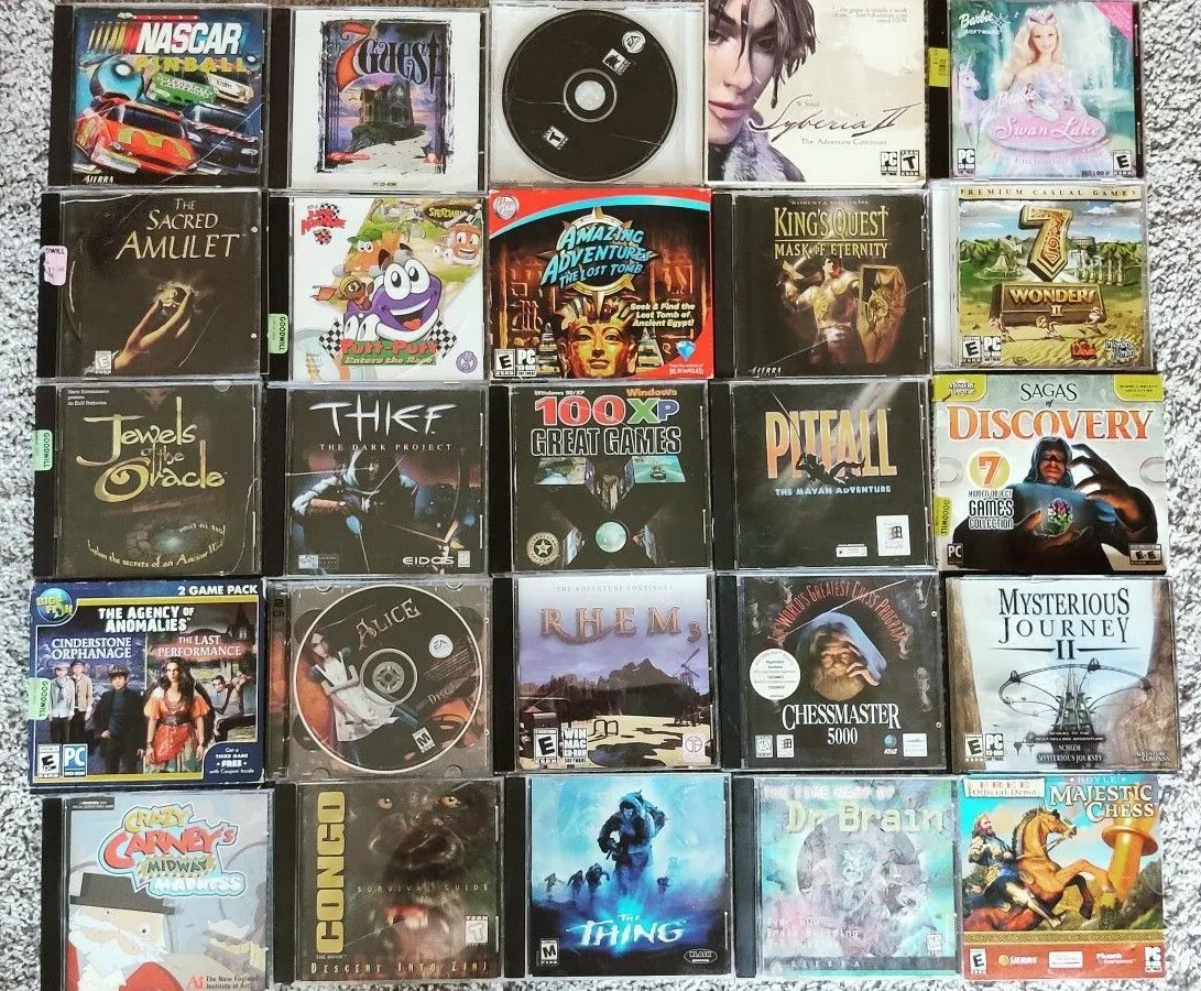 Computer CD Rom Games PC MAC Pick Choose Card Board Game Lot