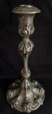 Vintage Silver Plated 9.5” Tall Rocco Baroque Candlestick VGC