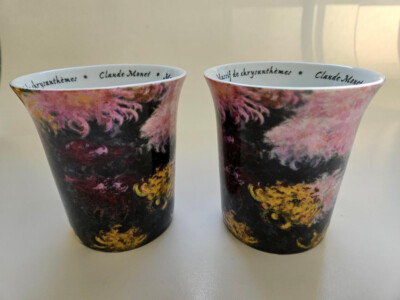 Two Konitz Claude Monet 12 Oz Mugs Les Fleurs Chez Les Peintres Chrysanthemum