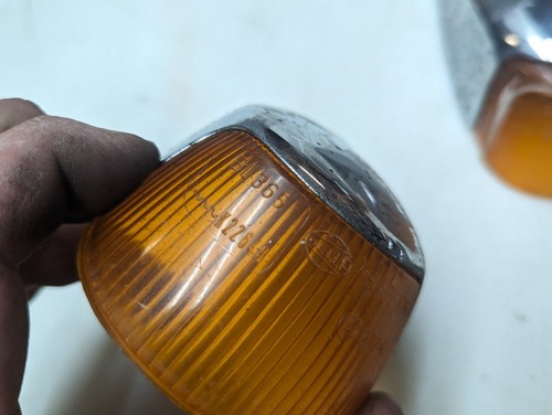 Vintage VW Light Exterior Turn Signal Parking Amber OEM LOT Germany Hella Chrome - Picture 8 of 16