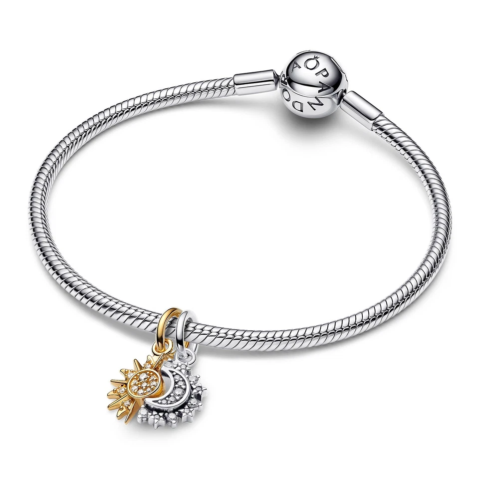 PANDORA Schmuck Charm-Anhänger Sonne und Mond Zweifarbig 763585C01 - Bild 3 von 4
